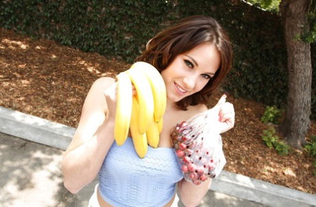 Beautiful babe with tiny tits Dahlia Sin fucks a big dick with bukkake