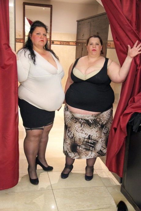 Obese older women Miranda and Heidi give a boy the CFNM blowjob treatment