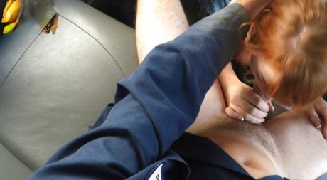 Redhead amateur girl Gwen Stark is busy with passionate cock sucking