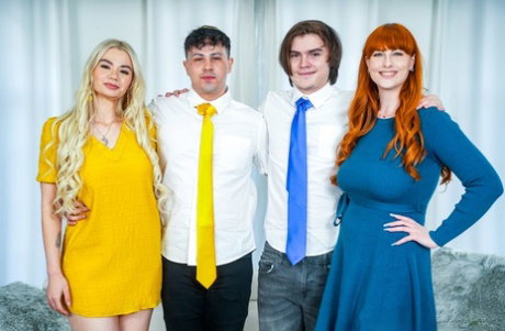 MILFs Alex Harper & Angelica Coralvine swap & fuck their stepsons in a 4some