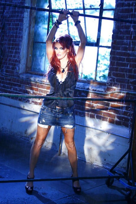 Redhead mature vixen Rhyse Richards slowly uncovering her gorgeous curves