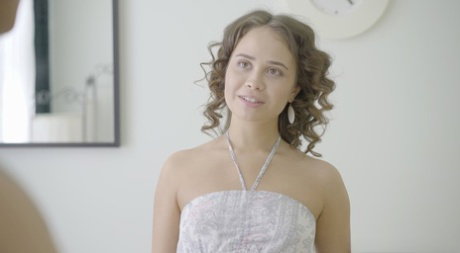 Russian babe Jenny Fer gets her boobs massaged and her pussy dicked