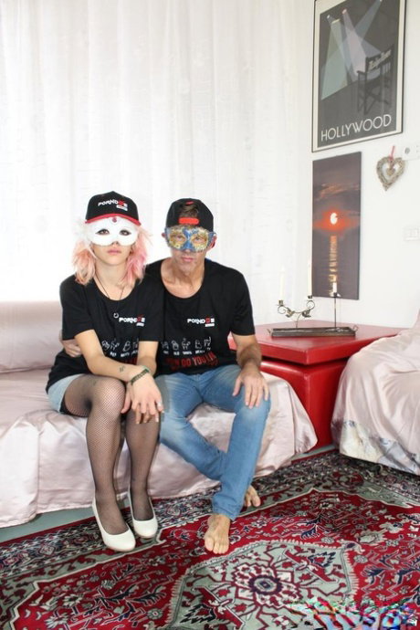 Tiny titted teen Indya Mirales wears mask to get fingered & fucked on camera