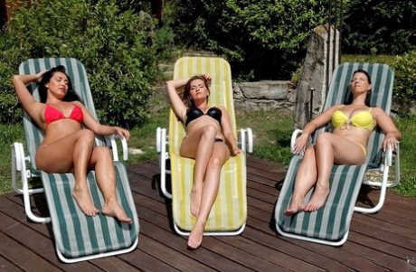 European lesbians having fun feat. Chrissy, Roseline Love and Kendra Star