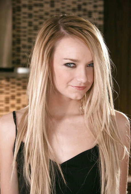 Petite blonde first timer Carmen Callaway flashing her small teen breasts