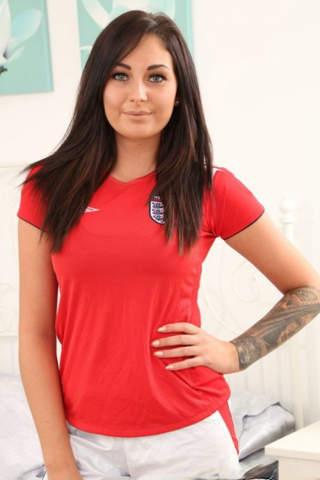 Lauren The Stylist removes soccer uniform & shows her perfectly shaped body
