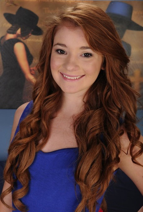Cute teen with red hair Ava Sparxxx shows off trimmed muff for the first time