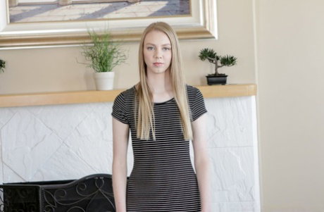 Teen Abi Grace gets nailed by her step brother in the kitchen as punishment