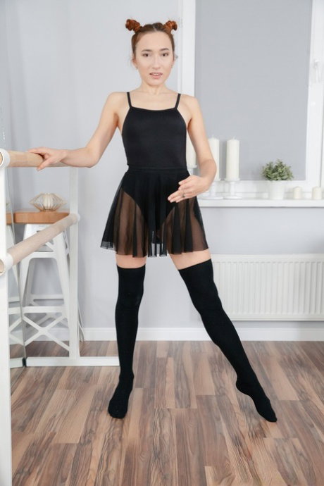 Little ballerina Angie A getting ass fucked for the first time by her coach