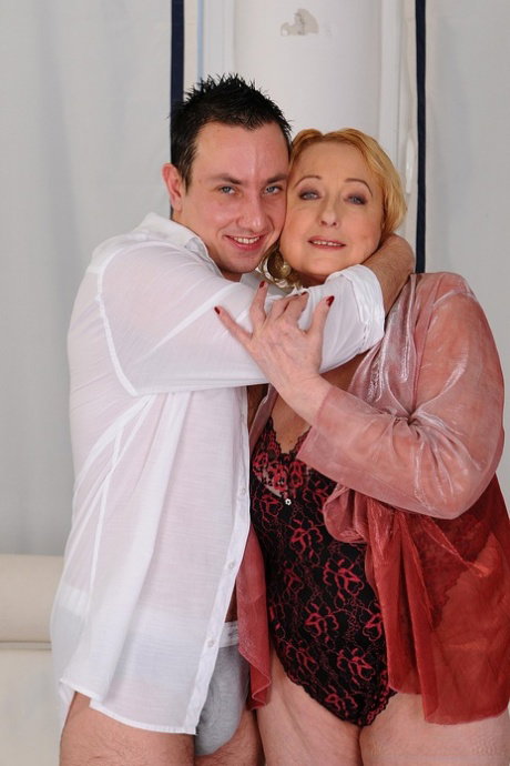 Blonde chubby granny tries delicious dick before getting it in reverse cowgirl
