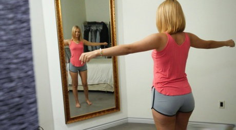 Cute cheerleader wannabe learns to yell while on her stepbrothers hard cock