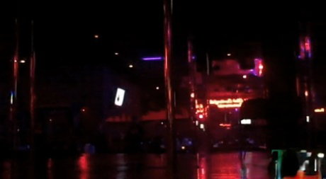 Sexy American stripper Tiffany Tyler dancing on the stage topless