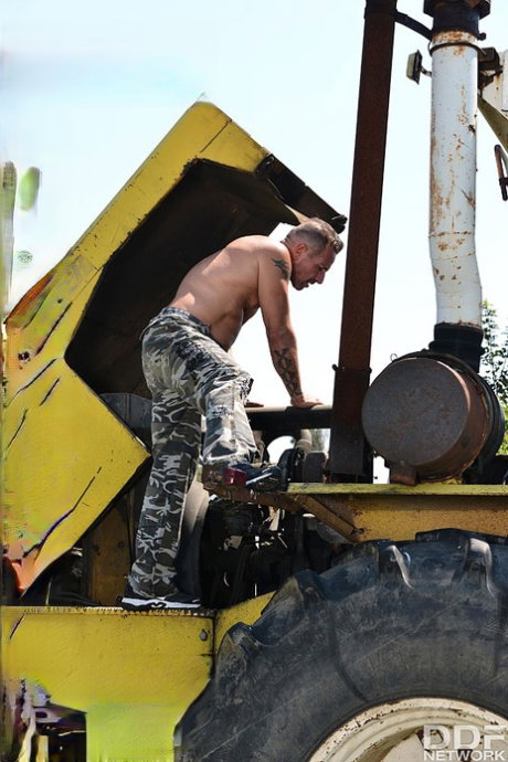 Cassie Del Isla does anal during MMF sex with heavy equipment operators