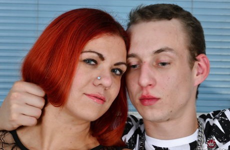 Redhead first timer Corazon Del Angel parking hairy twat atop cock