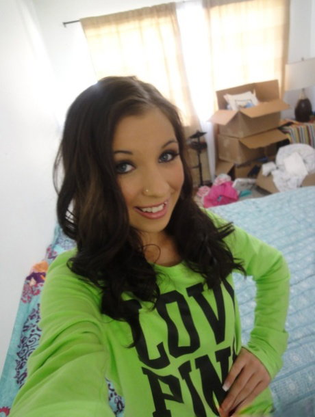 Teen Sasha Hall takes XXX selfies, show her tiny tits and rubs her twat