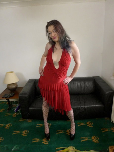 Slutty Welsh Rebel spreading ass wide open & fingering in fishnet stockings