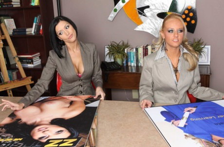 Brunette business woman Dylan Ryder pleasures a huge dick at work