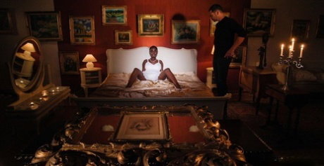 Hot black girl Zaawaadi gets a taste of white man before her man comes home