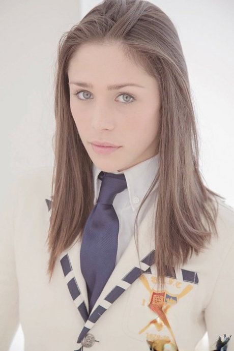 Schoolgirl in uniform drops sexy panties, gives POV blowjob & eats cum