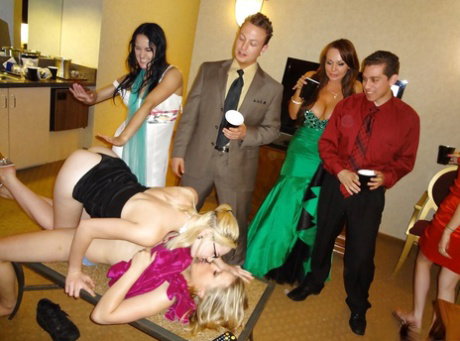 Raunchy sluts get completely glazed with cum after hardcore groupsex