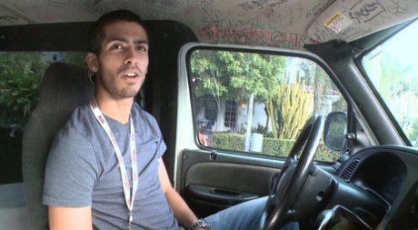 Sexy Latina Stefania Mafra enjoys protected sex with a stranger in a van