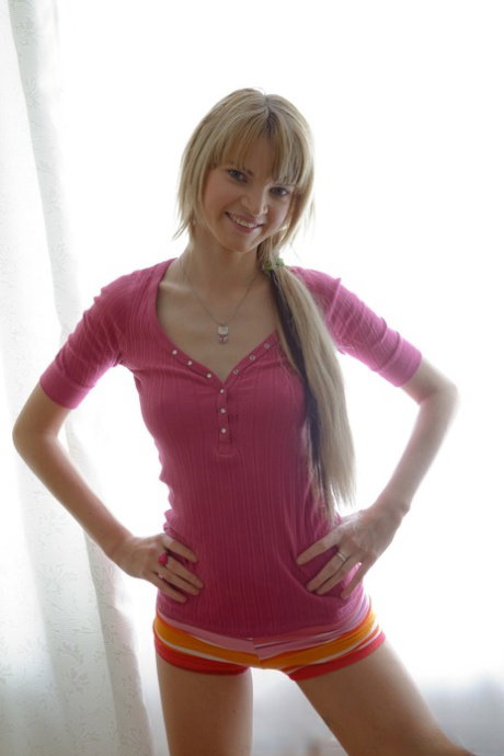 Blonde amateur Elysse rides her BF doggystyle & lets him cum inside her
