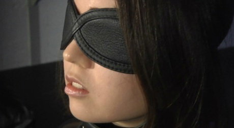 Young white girl is mouth fucked after enduring painful bondage