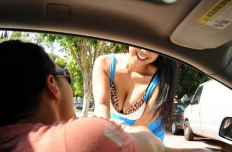 Chubby Asian hottie Kya Tropic frees big natural tits for after bang cumshot
