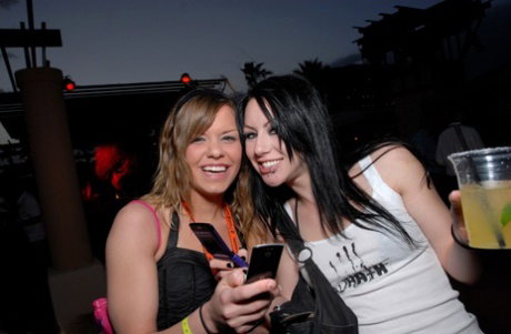 Naughty teen Dawn Avril has her first lesbian experience at a home party