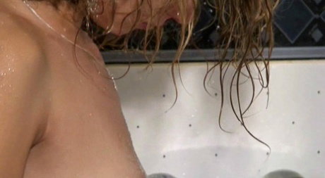 Hot teen with nice boobs Valentina masturbates in a tub before sucking a dick