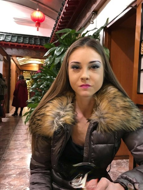 Petite Asian girl Ahkum stripping, posing and fucking at the casting