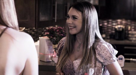 Sweet teen Gabbie Carter engages in a threesome with an older couple