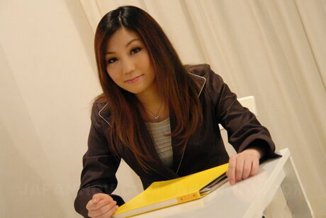 Japanese secretary Yuria Kanno gives her boss a blowjob during a lunch break