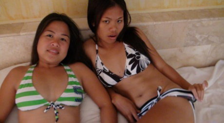Insatiable Thai babes Nicole and Anne share a penis in a POV threesome