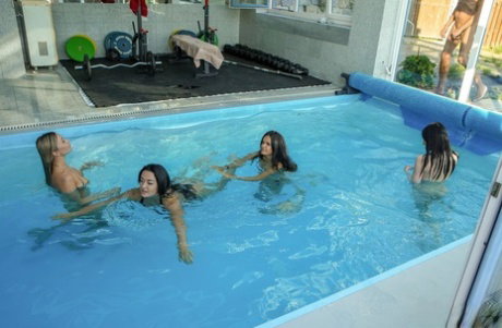 Brunette teen gets involved in a taboo orgy with her boyfriend & his family