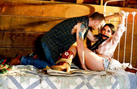 Hot brunette in bondage Missy Martinez enjoys rough doggystyle fucking