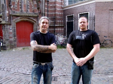 Coworkers find sexual relief with a blond prostitute in Amsterdam