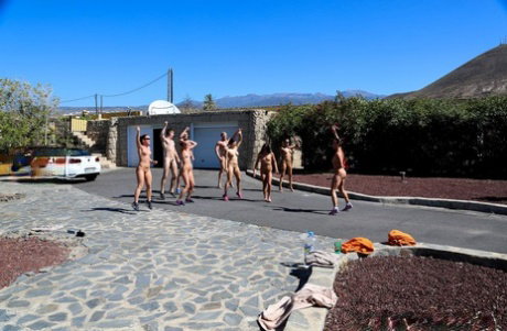 Dirty amateur Alexis Cherry takes her friends on a naked yoga performance
