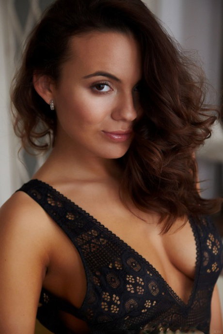 Lovely brunette Vanessa Decker displays her awesome pussy up close