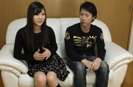 Japanese teen Mio Arisaka gives her colleague sloppy head & tastes his cum