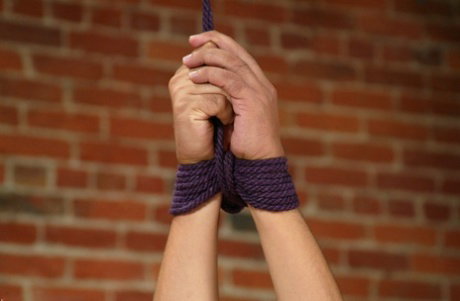 Blonde chick Maximus is left with a hard time of things by a chained up man