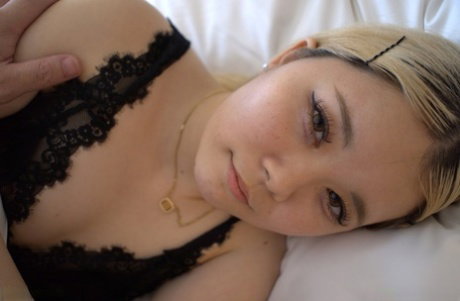Cute Japanese teen Mitu Aisaki gives a sloppy BJ before getting screwed in POV