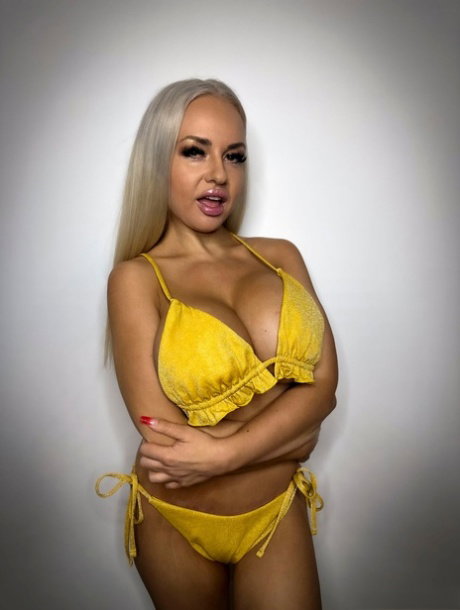 Busty blonde Bad Bella gets a thorough dicking while wrestling with a man