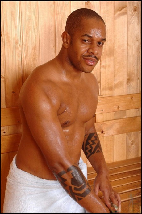 Hot European babe Cherry Jul gives head to a black guy in a hot sauna