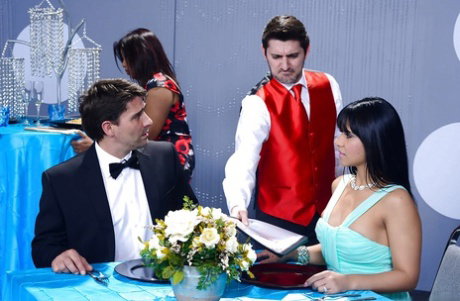 Awesome action with a passionate brunette lady Rose Monroe