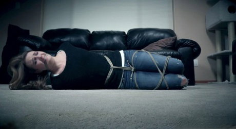 White girl Ashley Lane endures humiliating bondage session in the woods