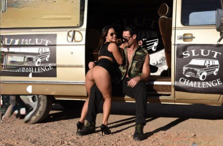 Brunette girl Sofia Nova gets involved in hardcore fucking in and out of a van