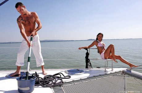 Foot fetish MILF Christina Bella is into hardcore ass fucking on the boat