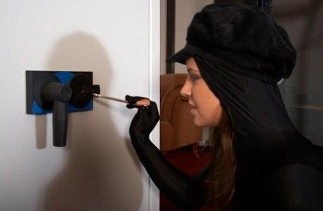 Beautiful female gets fucked after being caught robbing an old man's safe