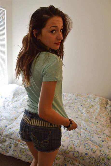Sultry American teen Anastasia Lavey on all fours showing her hot holes